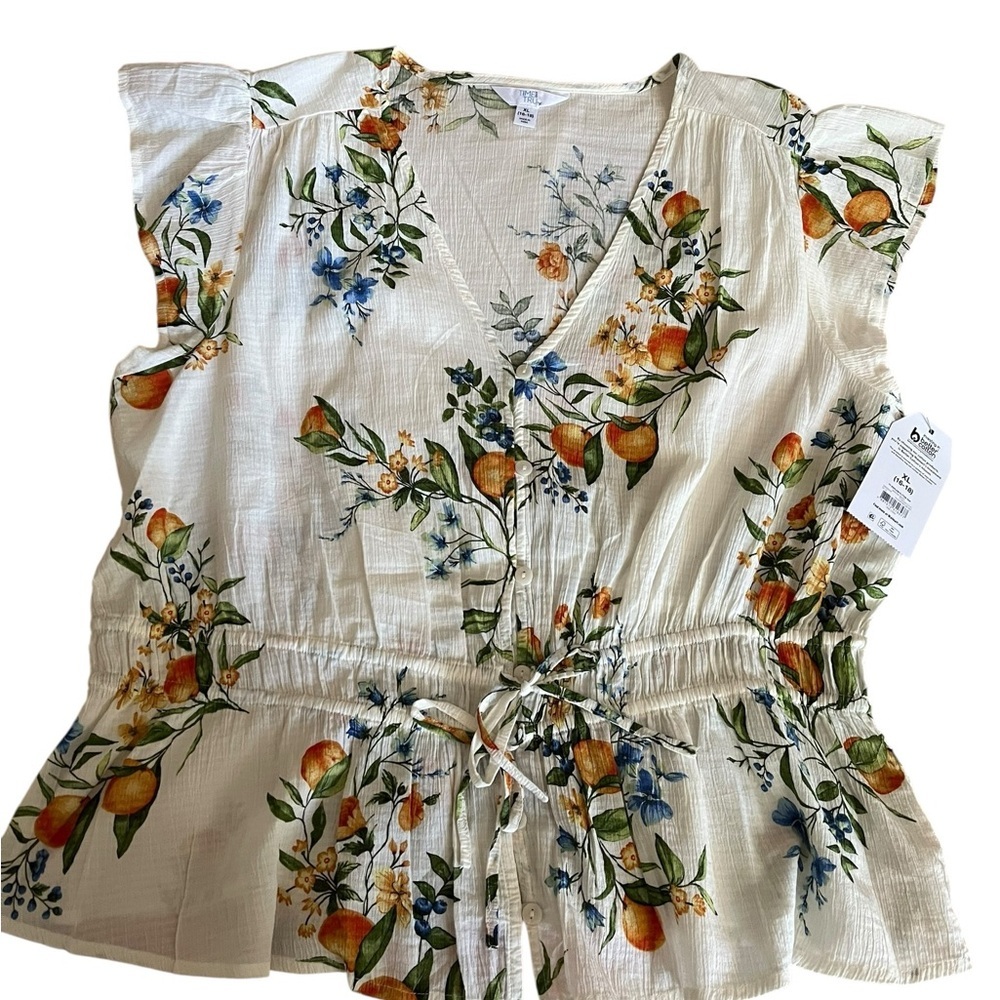 Elegant Floral Women's Blouse with Tie Waist‎